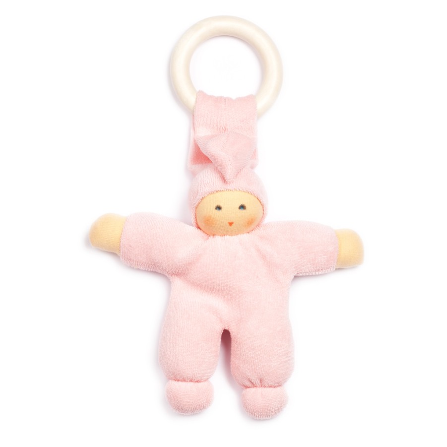 Soft & Organic Baby Toys | Nanchen Soft & Organic Baby Toys Nanchen Pimpel Doll Rose With Maple Ring