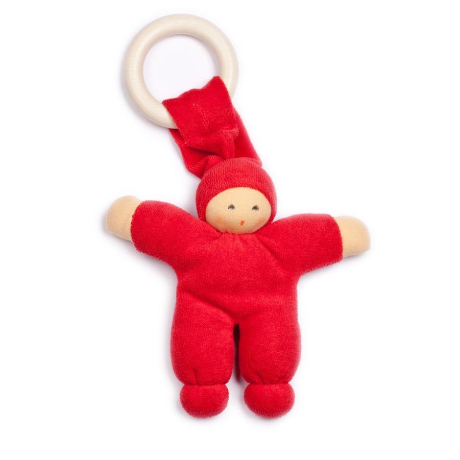 Soft & Organic Baby Toys | Nanchen Soft & Organic Baby Toys Nanchen Pimpel Doll Red With Maple Ring