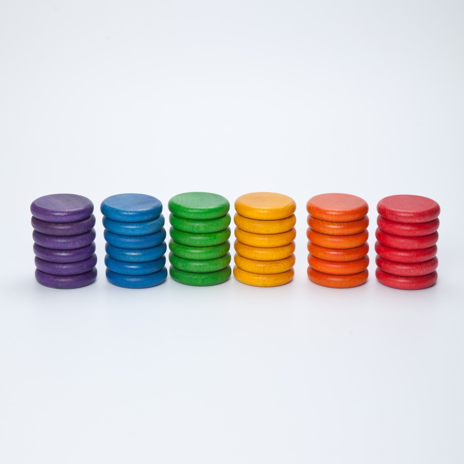 Loose Parts Play | Grapat Loose Parts Play Grapat Coins 6 Colours, 36 Pieces