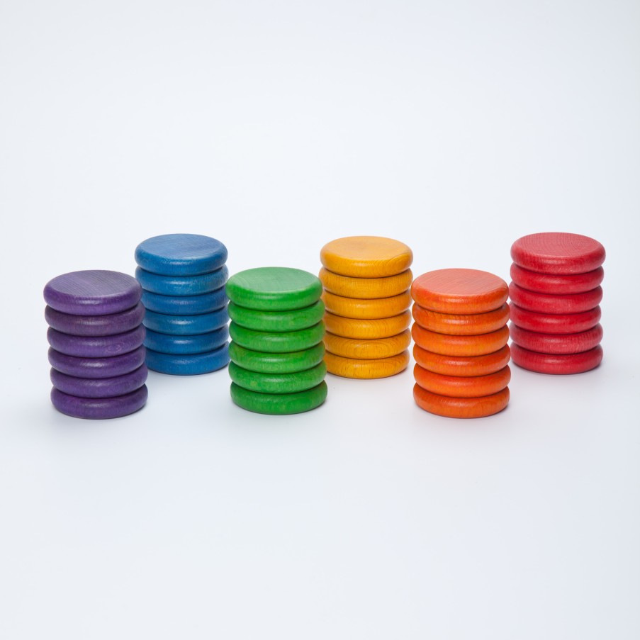 Loose Parts Play | Grapat Loose Parts Play Grapat Coins 6 Colours, 36 Pieces