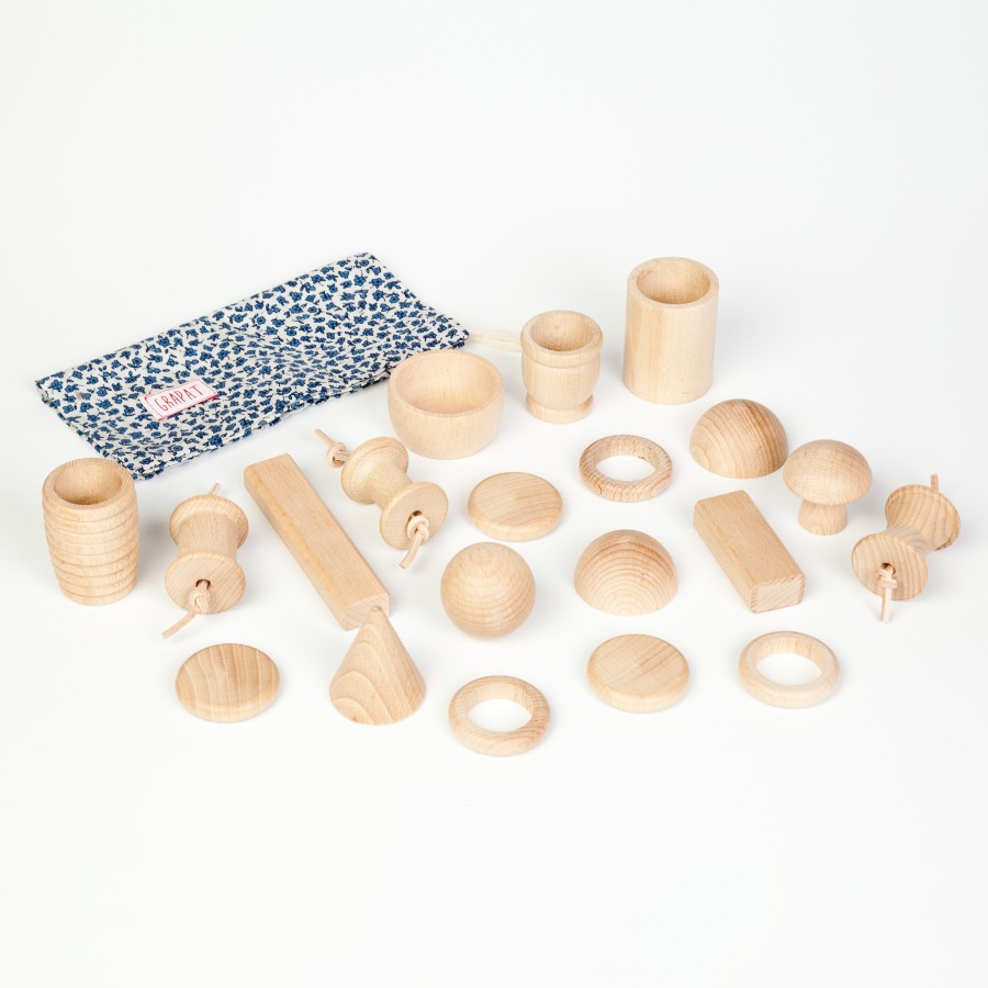 Loose Parts Play | Grapat Loose Parts Play Grapat Treasure Basket Natural, 20 Elements