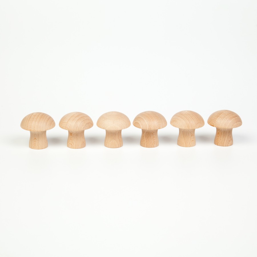 Loose Parts Play | Grapat Loose Parts Play Grapat Mushroom Natural, 6 Pieces