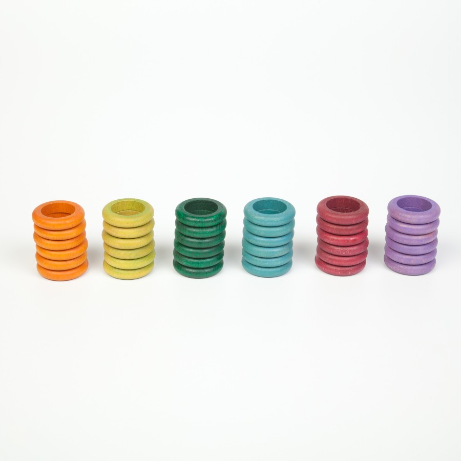 Loose Parts Play | Grapat Loose Parts Play Grapat Rings 6 Colours Additional, 36 Pieces