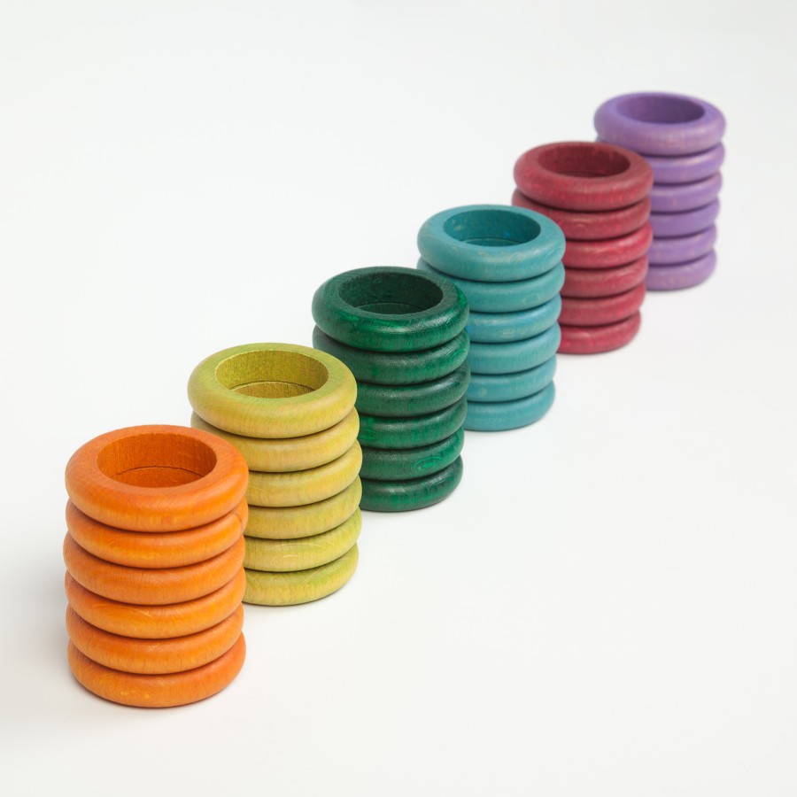 Loose Parts Play | Grapat Loose Parts Play Grapat Rings 6 Colours Additional, 36 Pieces