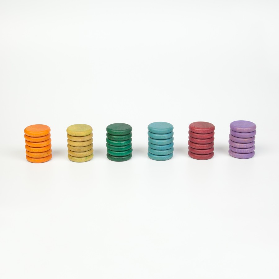 Loose Parts Play | Grapat Loose Parts Play Grapat Coins 6 Additonal Colours, 36 Pieces