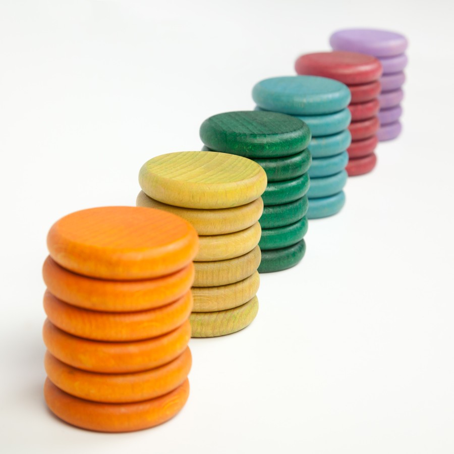 Loose Parts Play | Grapat Loose Parts Play Grapat Coins 6 Additonal Colours, 36 Pieces