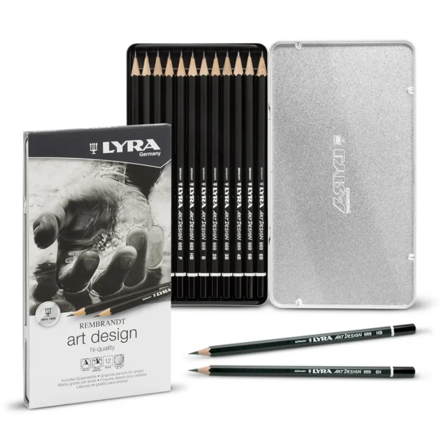 Drawing | Lyra Drawing Lyra Art Design Set Of 12 Graphite Pencils 6B-4H In Tin