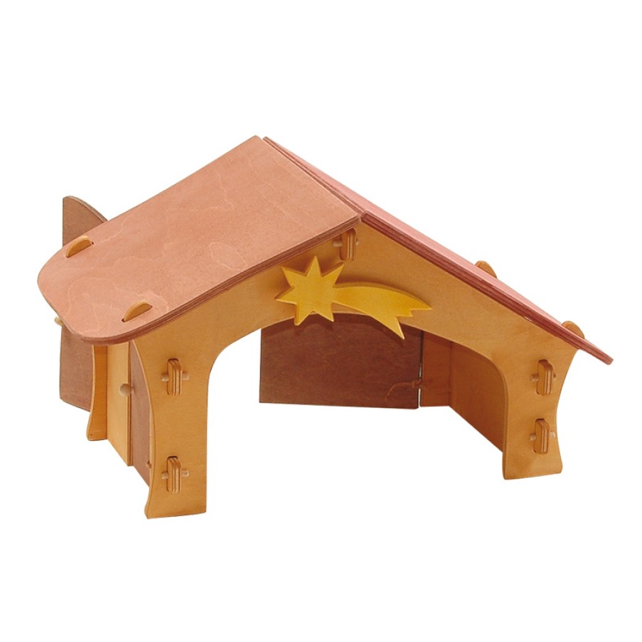 Nativity Sets | Ostheimer Nativity Sets Ostheimer Nativity Stable With Star And Bird Perch