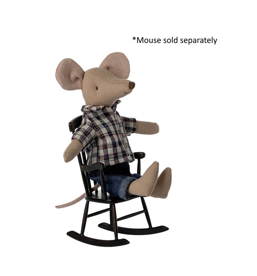 Maileg Accessories | Maileg Maileg Accessories Maileg Rocking Chair Mouse Anthracite