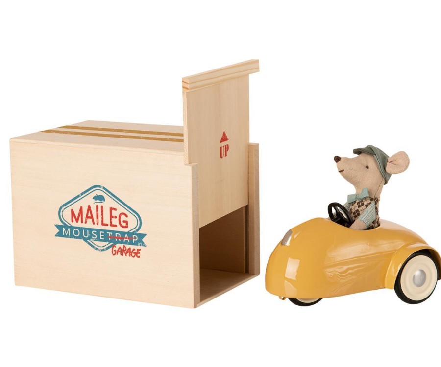 Maileg Accessories | Maileg Maileg Accessories Maileg Mouse Car With Garage Yellow