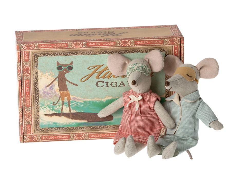 Maileg Mice | Maileg Maileg Mice Maileg Mum & Dad In Cigar Box 2022