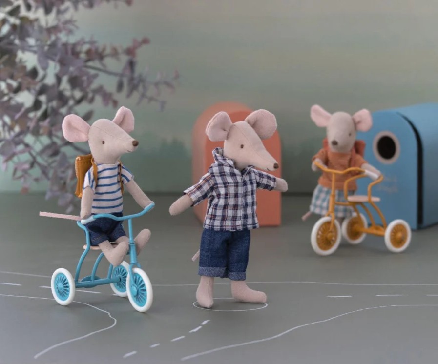 Maileg Mice | Maileg Maileg Mice Maileg Tricycle Big Brother With Bag