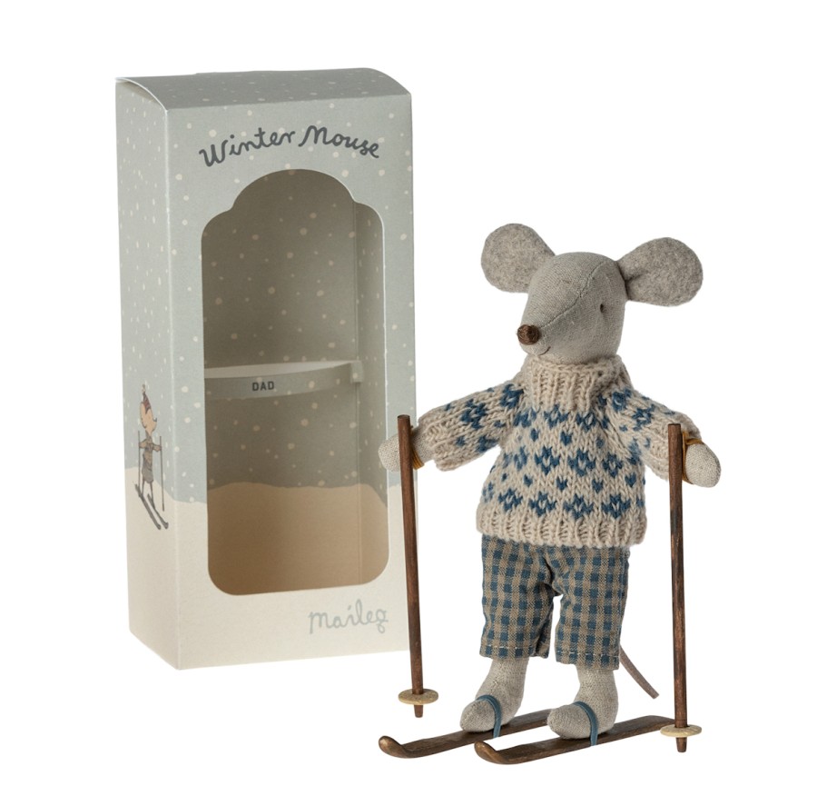 Maileg Mice | Maileg Maileg Mice Maileg Winter Dad With Skis