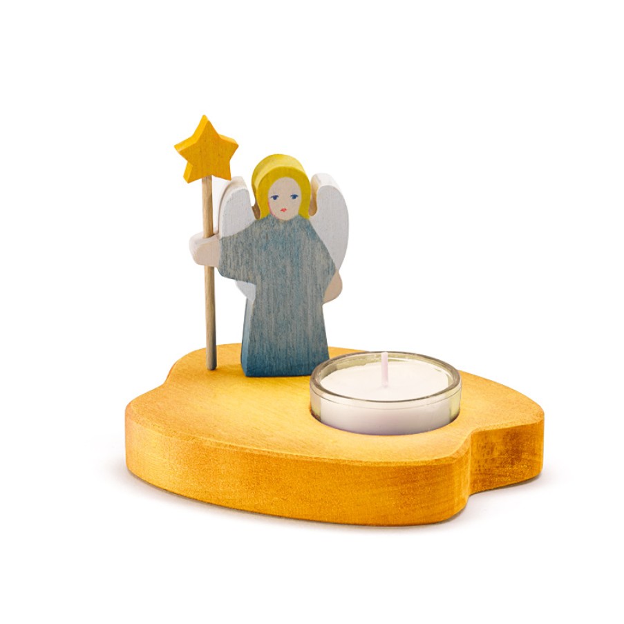 Candles & Holders | Ostheimer Candles & Holders Ostheimer Candle Holder With Tea Light, Angel Blue