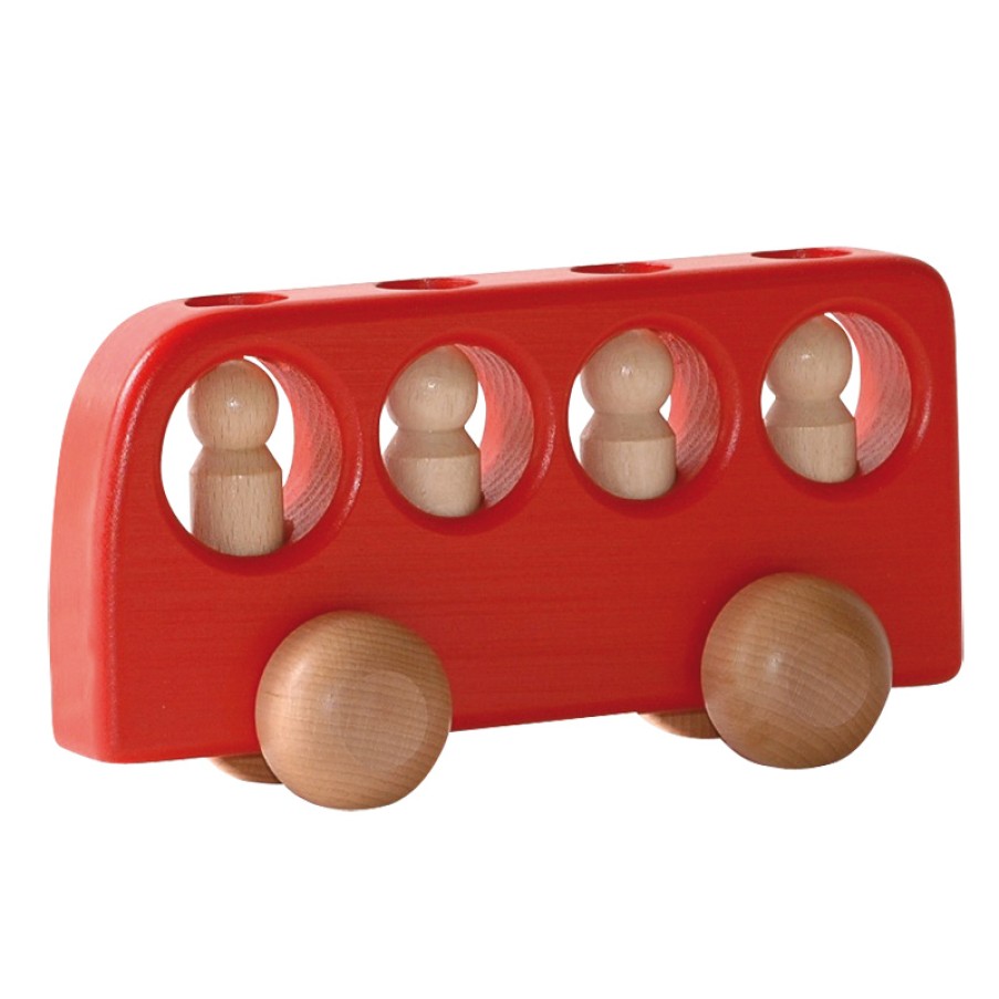 Wooden Vehicles: Ostheimer | Kinderkram Wooden Vehicles: Ostheimer Ostheimer Bus With 4 Passengers, Red