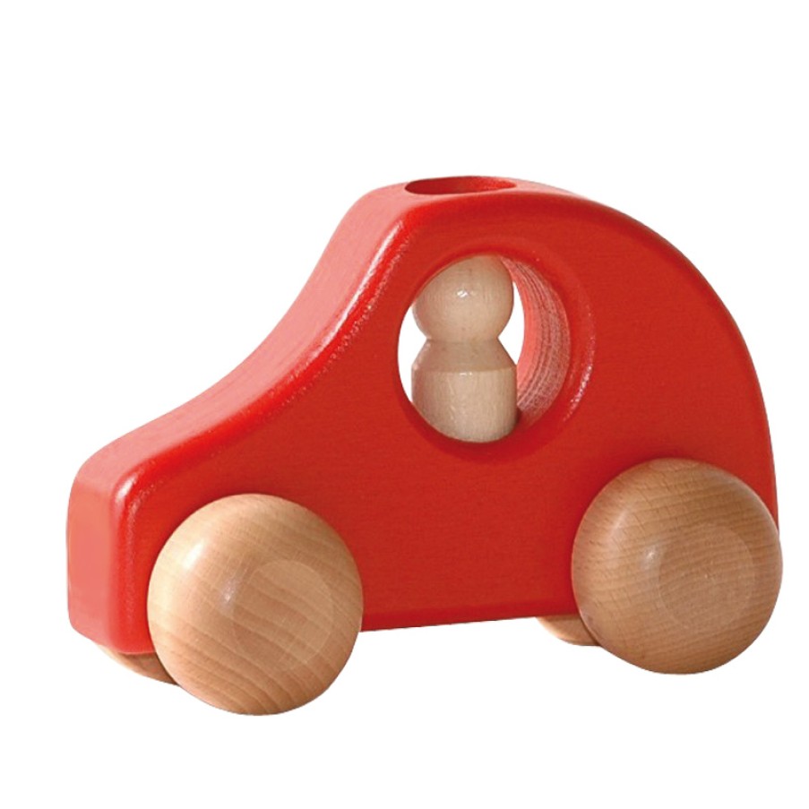 Wooden Vehicles: Ostheimer | Kinderkram Wooden Vehicles: Ostheimer Ostheimer Car Red, With Passenger