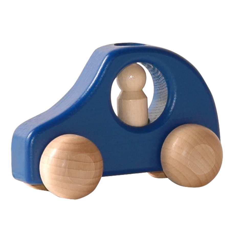 Wooden Vehicles: Ostheimer | Kinderkram Wooden Vehicles: Ostheimer Ostheimer Car Blue, With Passenger