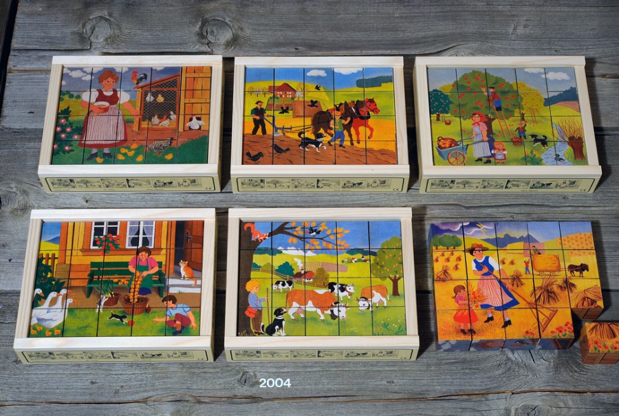 Wooden Puzzles & Jigsaws | Atelier Fischer Wooden Puzzles & Jigsaws Atelier Fischer Cube Puzzle Farm, 20 Parts