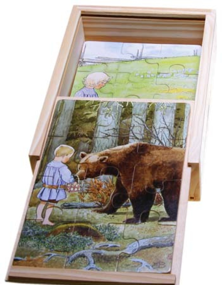 Wooden Puzzles & Jigsaws | Hjelms Sweden Wooden Puzzles & Jigsaws Boxed Puzzle Elsa Beskow Song