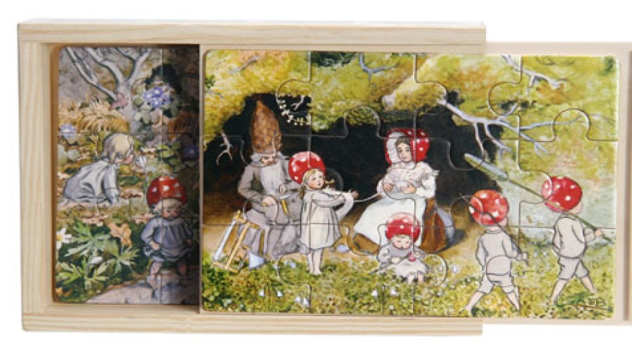 Wooden Puzzles & Jigsaws | Hjelms Sweden Wooden Puzzles & Jigsaws Boxed Puzzle Children Of The Forest