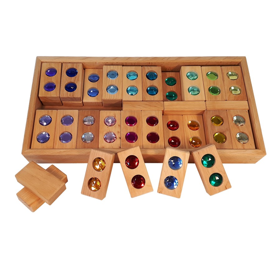 Blocks & Floor Play | Bauspiel Blocks & Floor Play Bauspiel Colour Track Blocks 45 Pieces In A Wooden Box