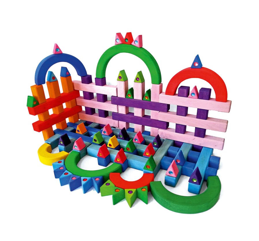 Blocks & Floor Play | Bauspiel Blocks & Floor Play Bauspiel Grid Colourful Blocks 12 Parts