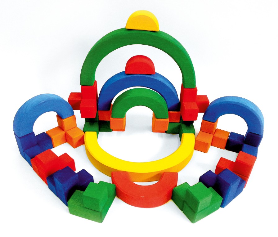 Blocks & Floor Play | Bauspiel Blocks & Floor Play Bauspiel Corner Blocks Coloured 50 Pieces