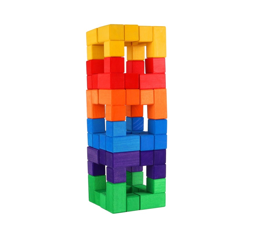 Blocks & Floor Play | Bauspiel Blocks & Floor Play Bauspiel Corner Block 24 Coloured Pieces In A Wooden Frame