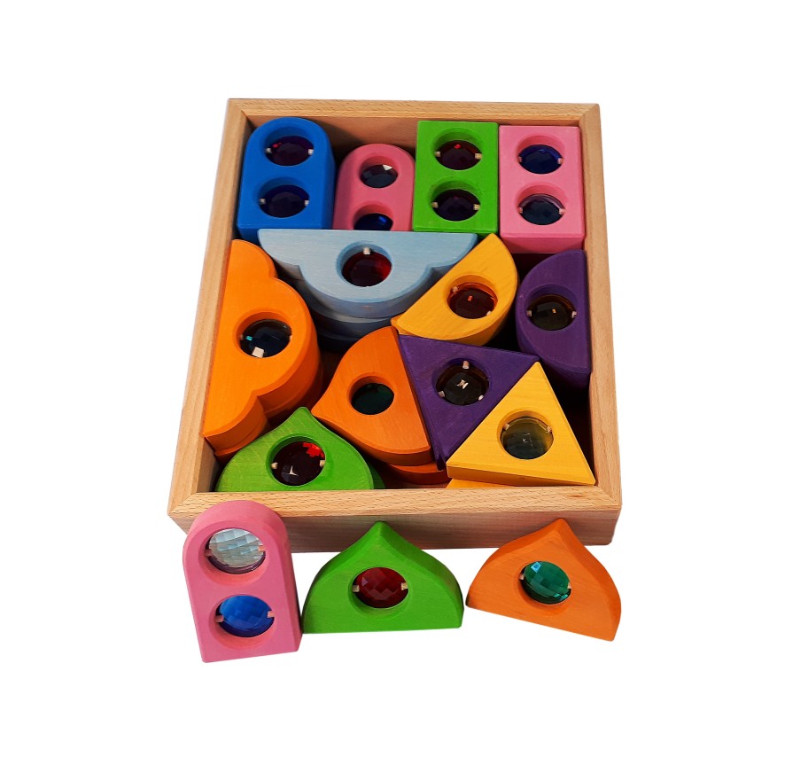 Blocks & Floor Play | Bauspiel Blocks & Floor Play Bauspiel Fairy Tale Window Colourful 36 Pieces