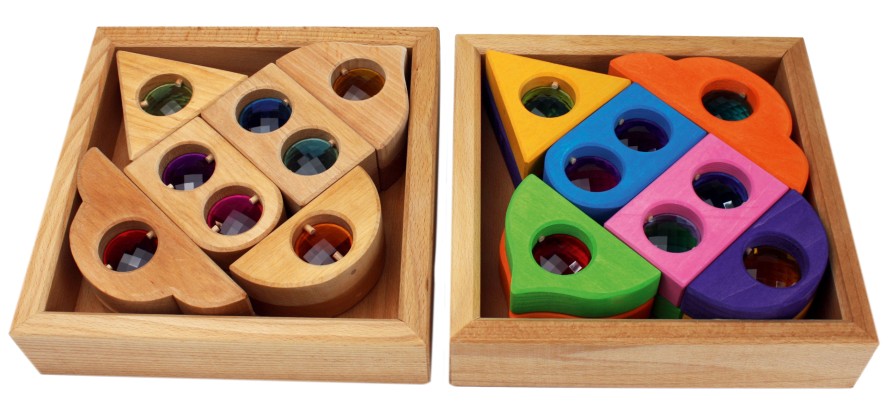 Blocks & Floor Play | Bauspiel Blocks & Floor Play Bauspiel Fairy Tale Windows Colourful 12 Pieces