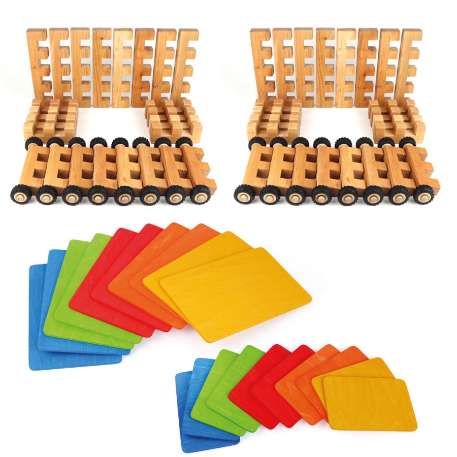 Blocks & Floor Play | Bauspiel Blocks & Floor Play Bauspiel Xxl Wheel Kit 68 Pcs