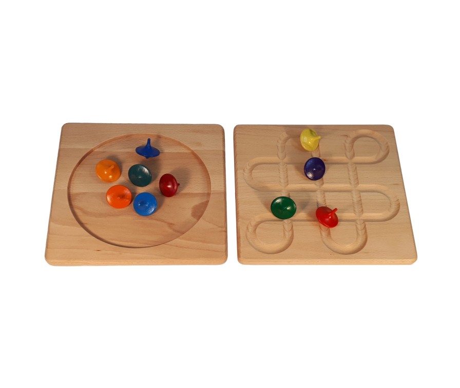 Spinning Tops | Bauspiel Spinning Tops Bauspiel Spinning Board And 10 Spinning Tops