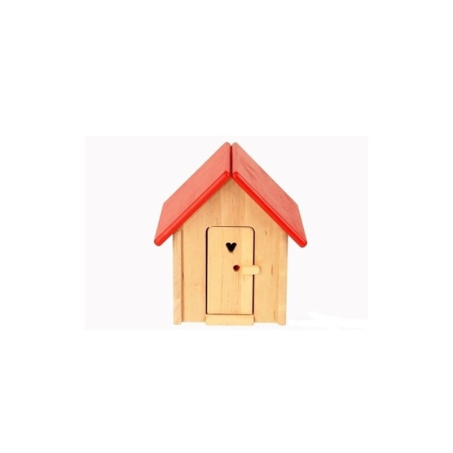 Wooden Dollhouses & Treehouses | Drewart Wooden Dollhouses & Treehouses Drewart Toilet With Gable Red Roof