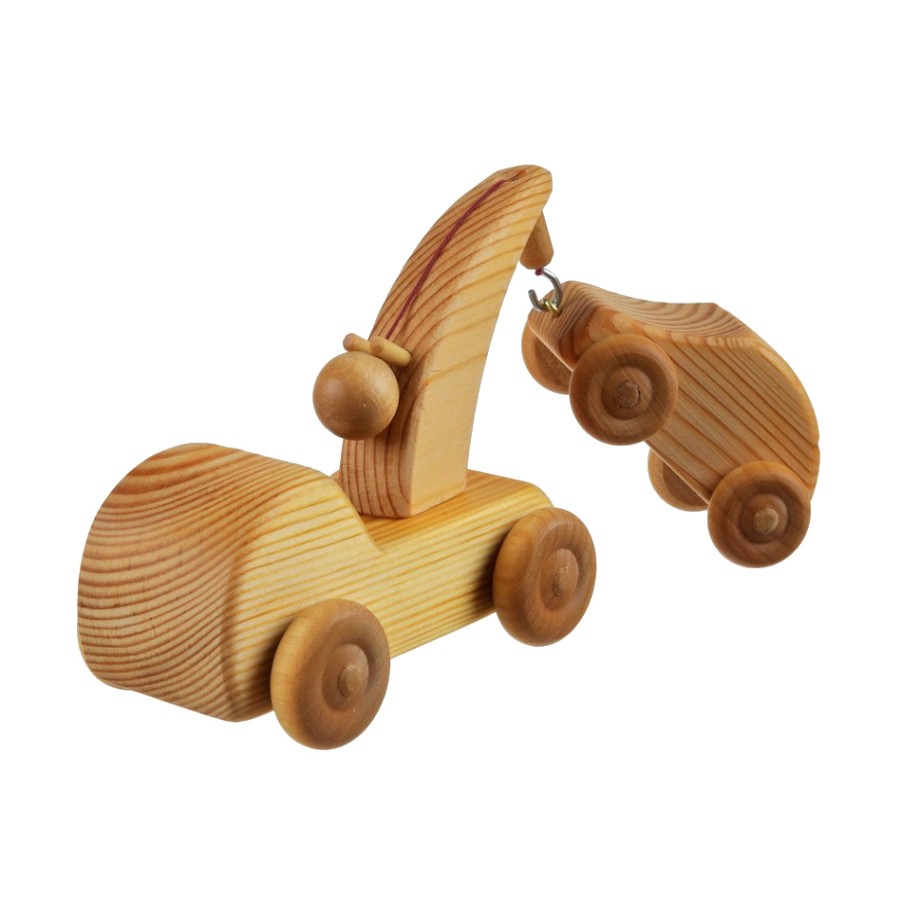 Wooden Trucks: Debresk | Debresk Wooden Trucks: Debresk Debresk Crane Truck With Mini Car, Small