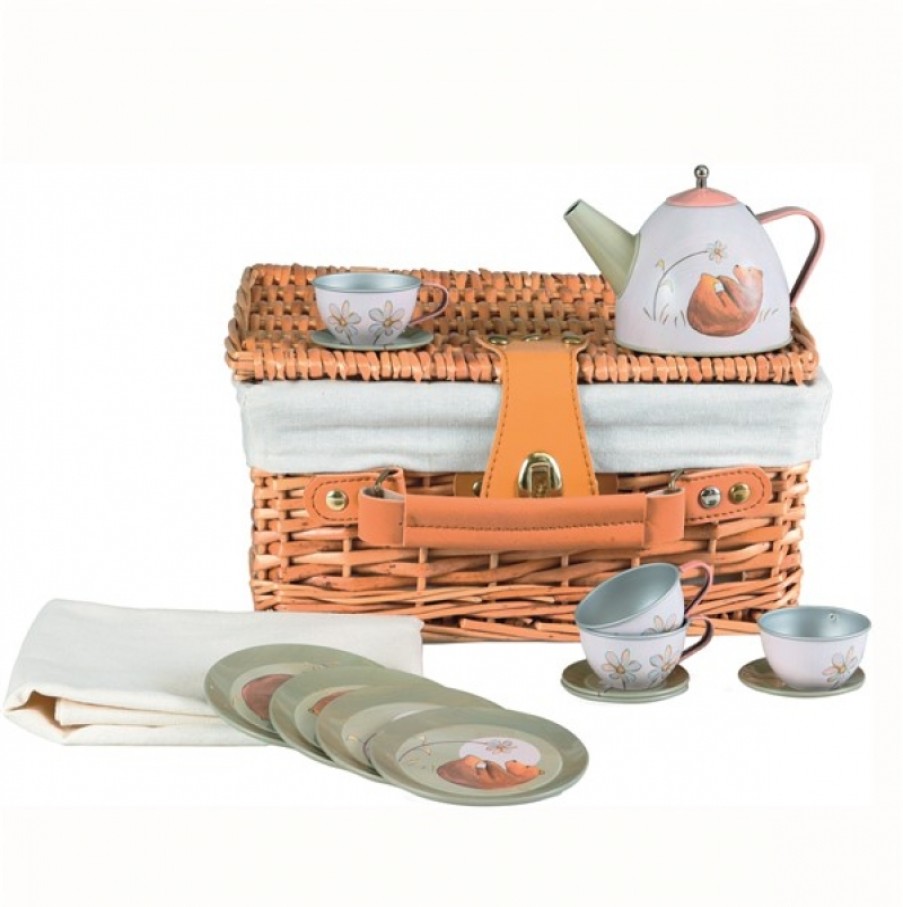 Kitchen Play & Home Corner | Egmont Kitchen Play & Home Corner Egmont Tin Tea Set Forest In Wicker Basket