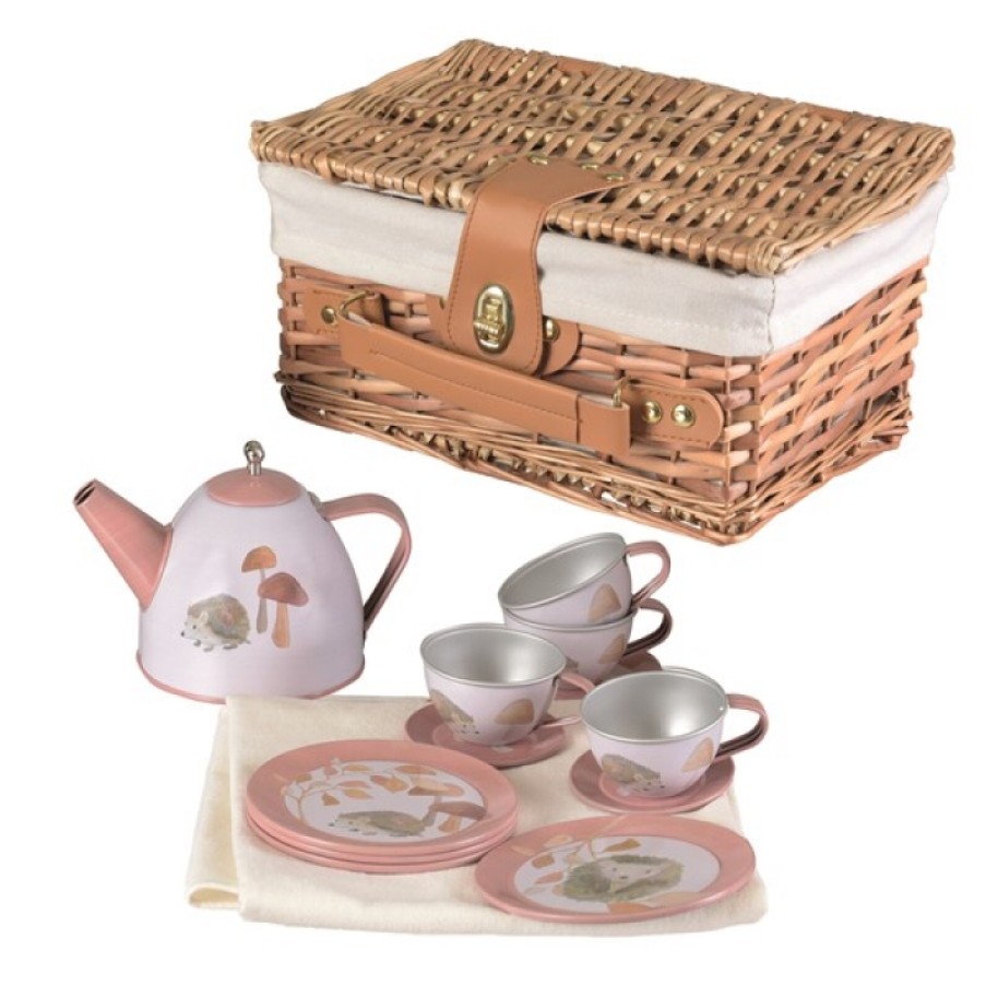 Kitchen Play & Home Corner | Egmont Kitchen Play & Home Corner Egmont Tin Tea Set Hedgehog In Wicker Basket