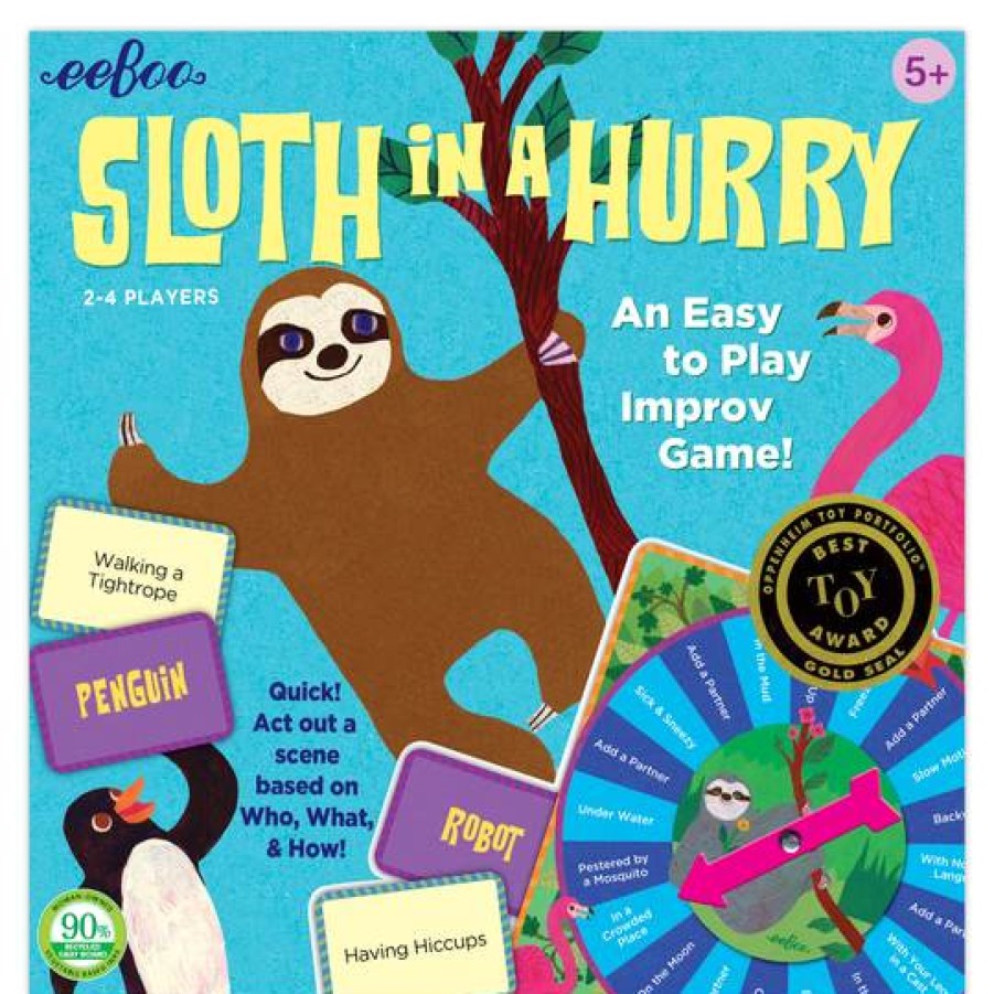 Co-Operative And Board Games | eeBoo Co-Operative And Board Games Eeboo Sloth In A Hurry Board Game