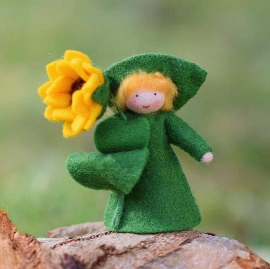 Seasonal Felt Fairies | Ambrosius Seasonal Felt Fairies Ambrosius Flower Fairy Sunflower In Hand Boy