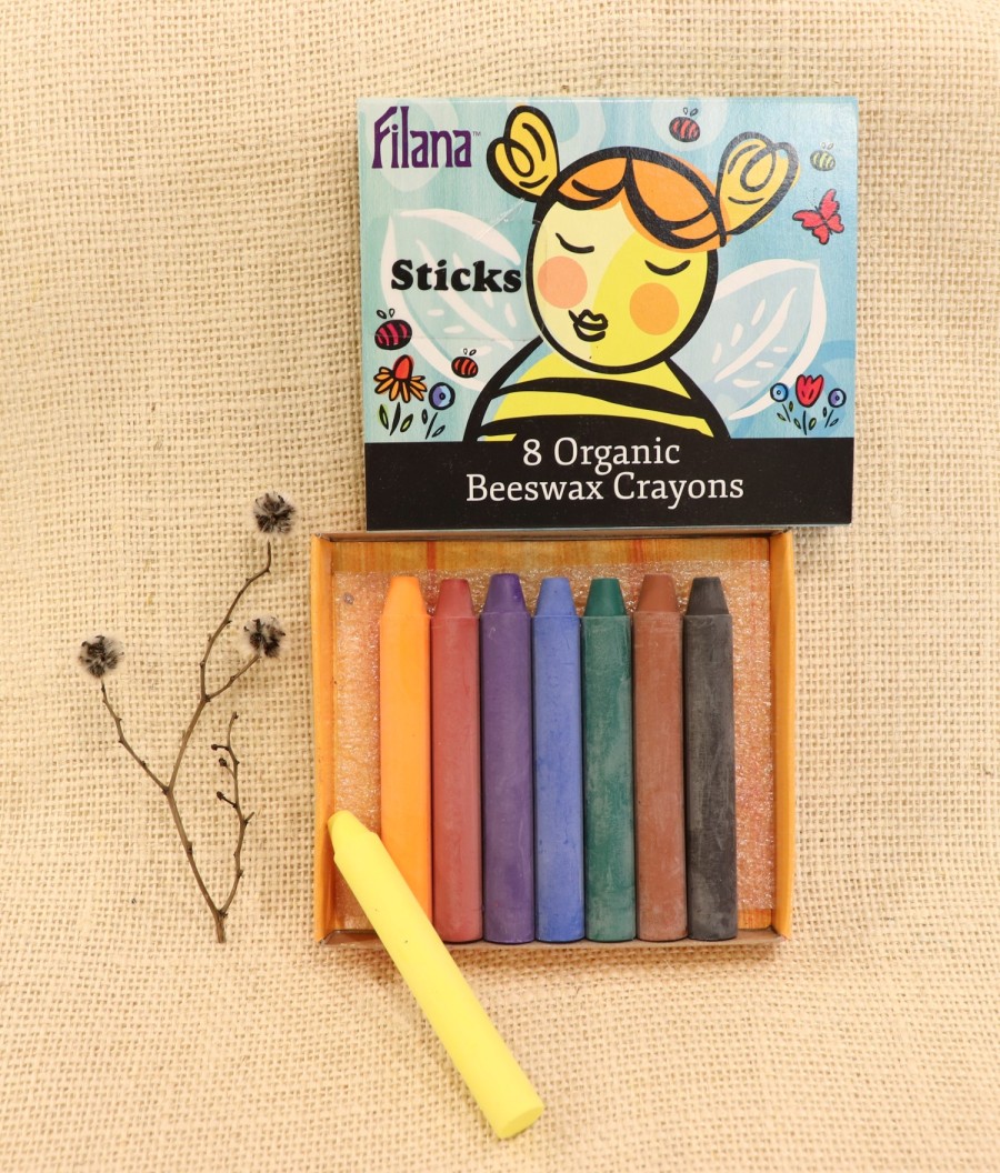 Drawing | Filana Drawing Filana Organic Beeswax Crayons, Sticks 8 With Brown & Black