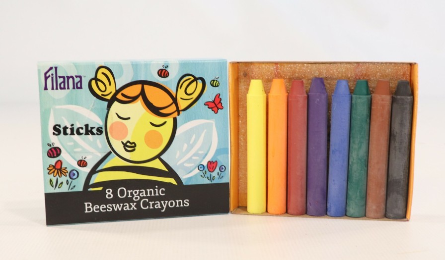 Drawing | Filana Drawing Filana Organic Beeswax Crayons, Sticks 8 With Brown & Black