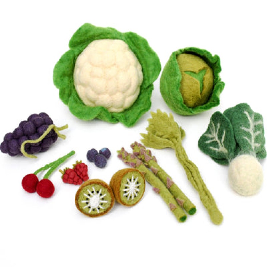 Kitchen Play & Home Corner | Tara’s Treasures Kitchen Play & Home Corner Felt Vegetables And Fruit Set C