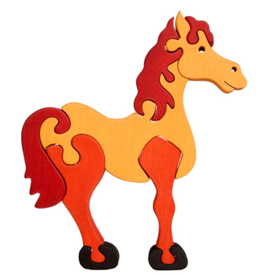 Fauna Wooden Animal Puzzles | Fauna Fauna Wooden Animal Puzzles Fauna Puzzle Horse Brown