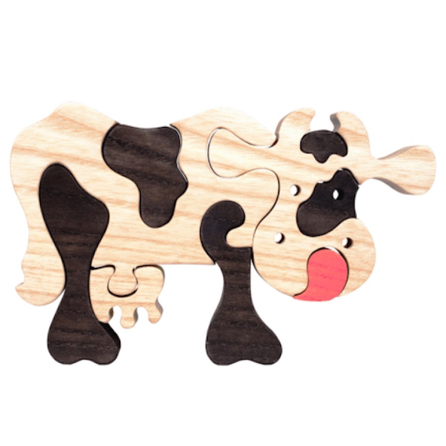 Fauna Wooden Animal Puzzles | Fauna Fauna Wooden Animal Puzzles Fauna Puzzle Cow Black & White