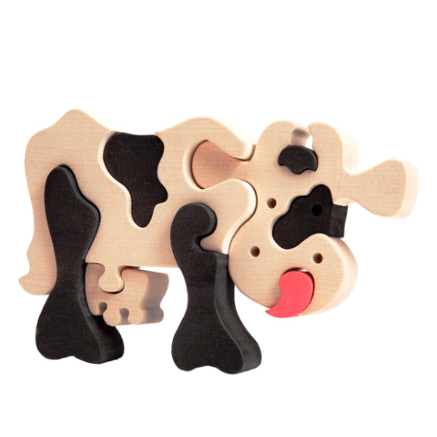 Fauna Wooden Animal Puzzles | Fauna Fauna Wooden Animal Puzzles Fauna Puzzle Cow Black & White