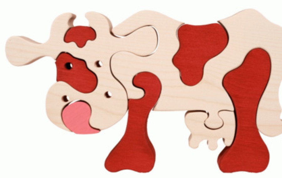 Fauna Wooden Animal Puzzles | Fauna Fauna Wooden Animal Puzzles Fauna Puzzle Cow Brown