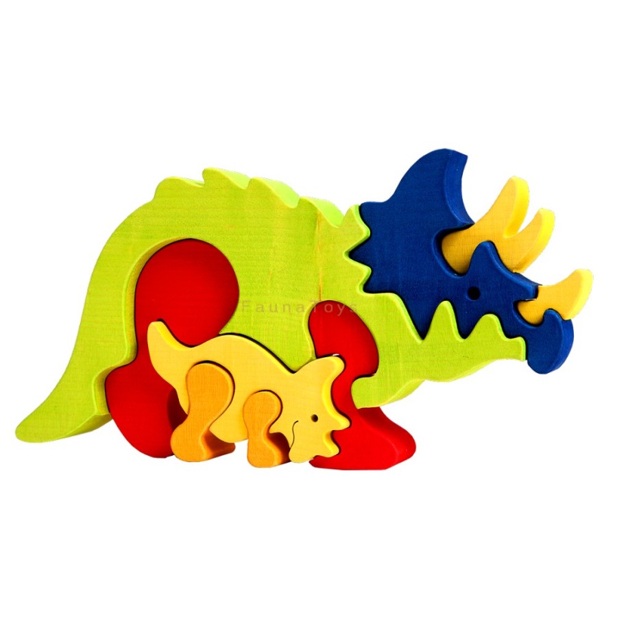 Fauna Wooden Animal Puzzles | Fauna Fauna Wooden Animal Puzzles Fauna Puzzle Triceratops