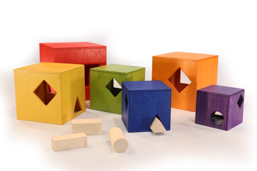 Sorting & Threading | Fauna Sorting & Threading Fauna Wooden Sorting Boxes Rainbow