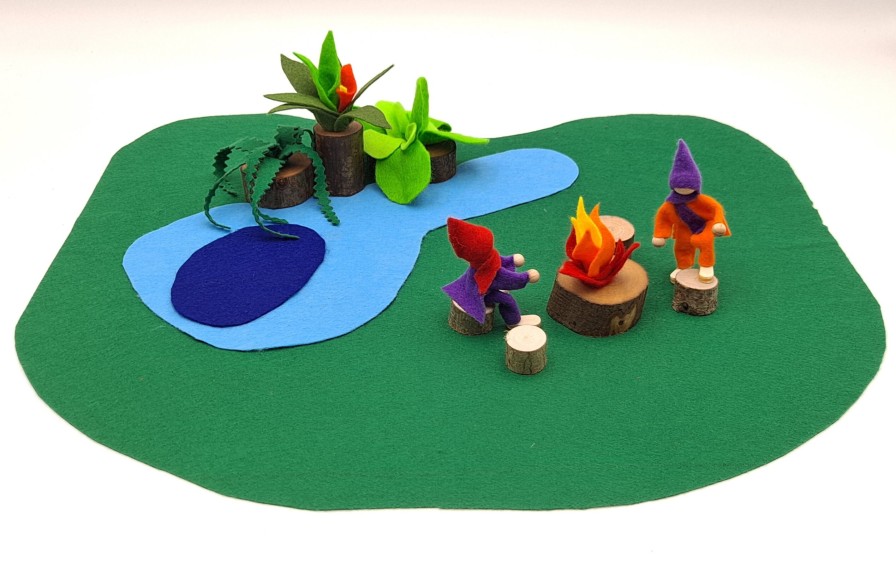 Small World Play | Magic Wood Small World Play Magic Wood Forest Green: Green, Pond, Fireplace, 3 Plants