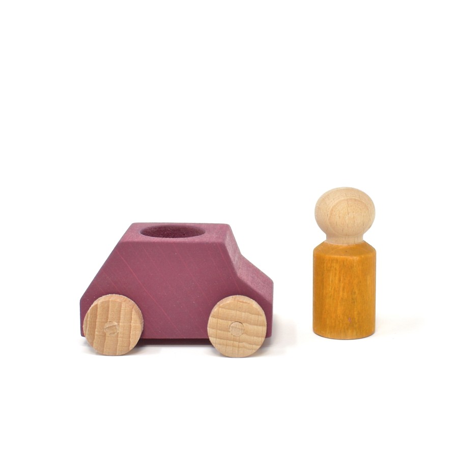 Lubulona Small World Play | Lubulona Lubulona Small World Play Lubulona Car Plum With Ochre Figure