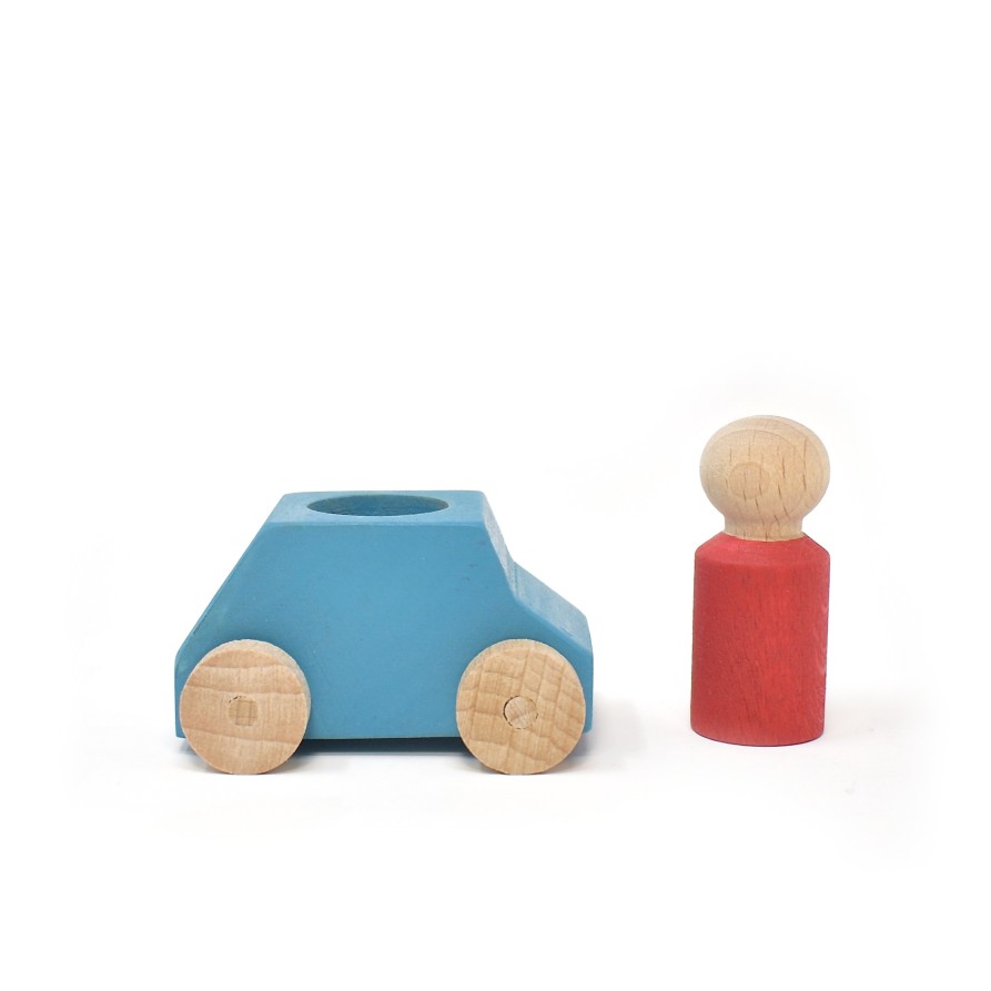 Lubulona Small World Play | Lubulona Lubulona Small World Play Lubulona Car Turquoise With Red Figure